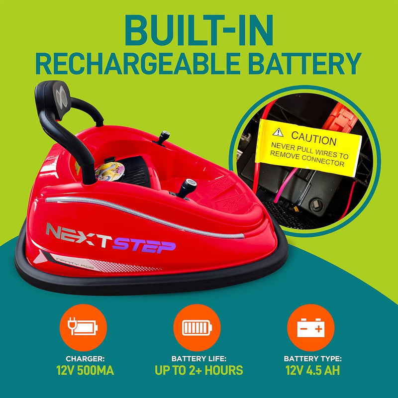 Load image into Gallery viewer, 360 Degree Rotating Bumper Car with Adjustable Belt and Controls in Red
