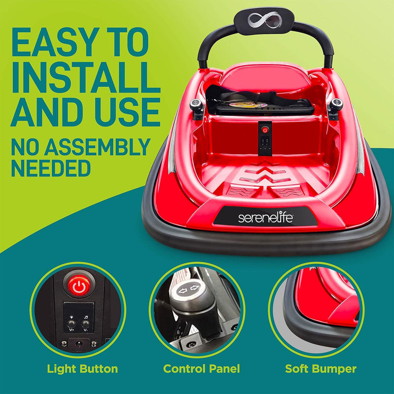 Load image into Gallery viewer, 360 Degree Rotating Bumper Car with Adjustable Belt and Controls in Red
