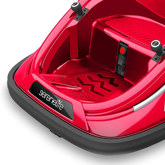360 Degree Rotating Bumper Car with Adjustable Belt and Controls in Red