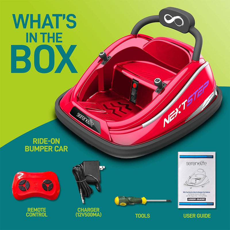 Load image into Gallery viewer, 360 Degree Spinning Bumper Car with Adjustable Belt and Controls, Red
