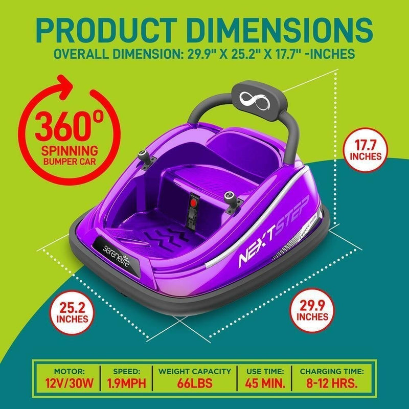 Load image into Gallery viewer, Electric Kids Ride-On Bumper Car Vehicle with Remote Control Purple
