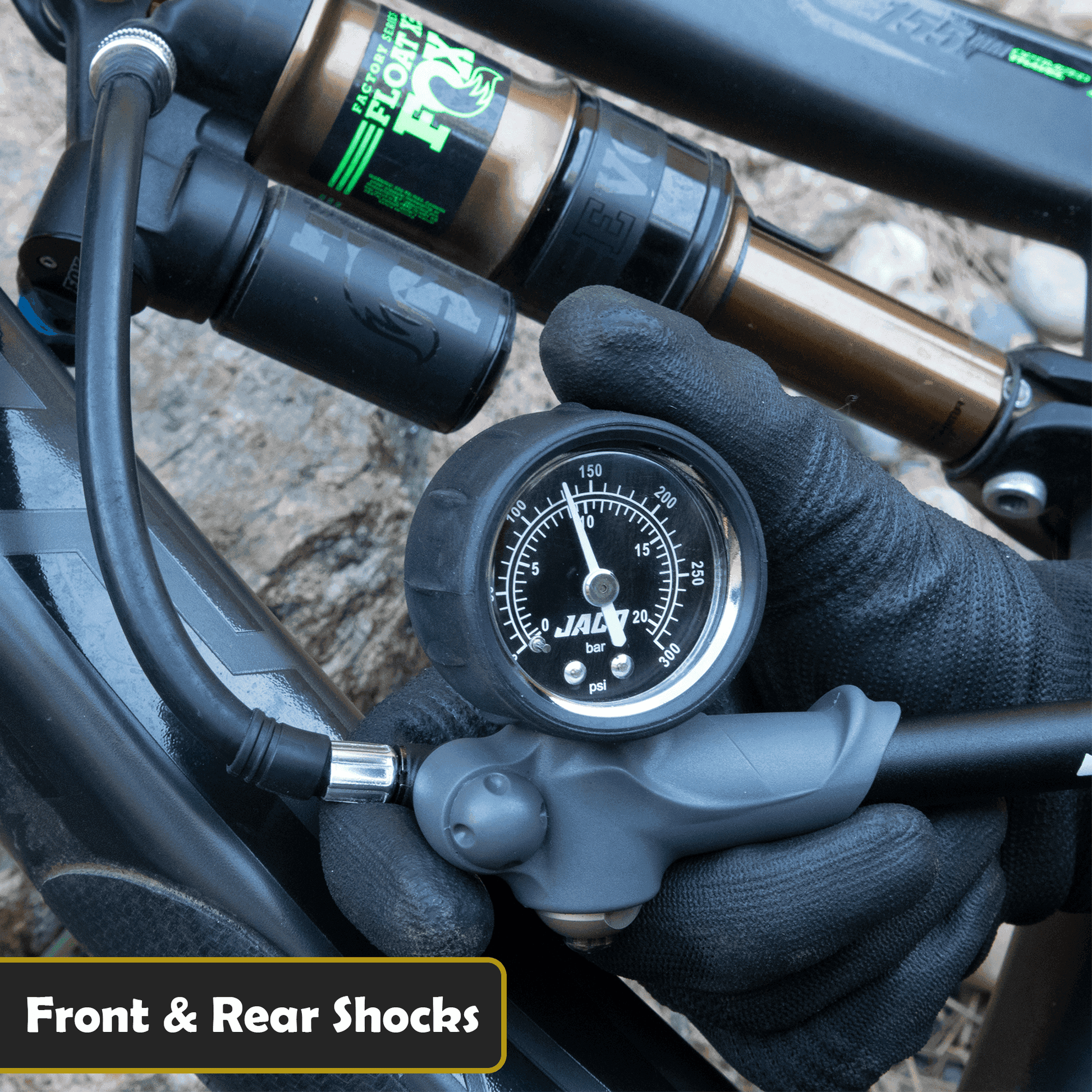 ShockPro™ Mountain Bike Shock Pump with Gauge - 300 PSI - Skoutley Outdoors LLC