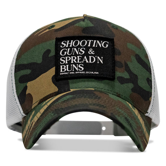 Shooting Guns & Spread'n Buns Patch Snapback Hat