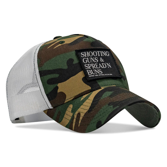 Shooting Guns & Spread'n Buns Patch Snapback Hat
