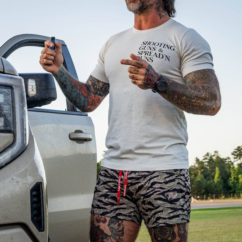 Load image into Gallery viewer, Shooting Guns &amp; Spread&#39;n Buns Men&#39;s T-Shirt
