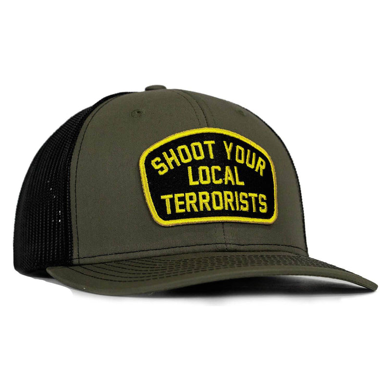 Load image into Gallery viewer, Shoot Your Local Terrorists Patch Snapback Hat
