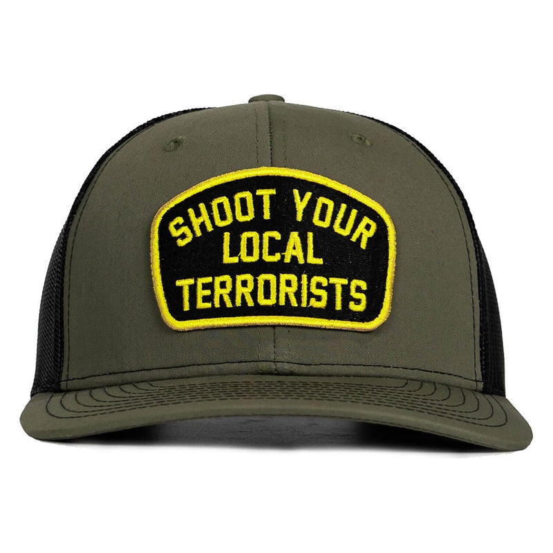 Load image into Gallery viewer, Shoot Your Local Terrorists Patch Snapback Hat
