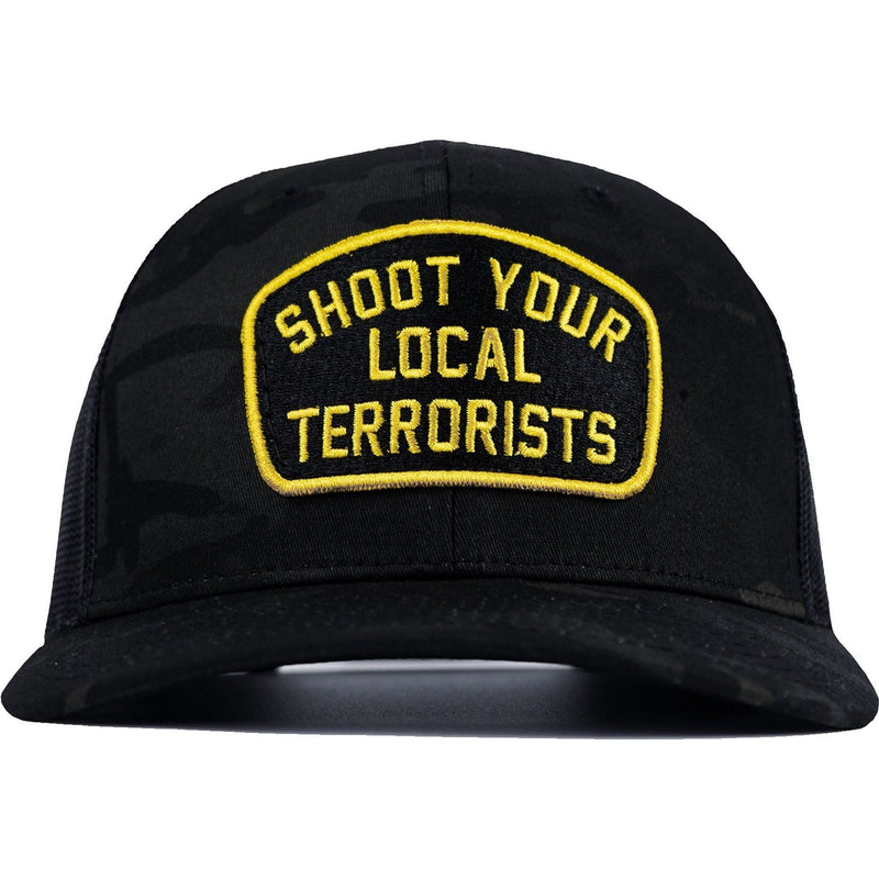Load image into Gallery viewer, Shoot Your Local Terrorists Patch Snapback Hat

