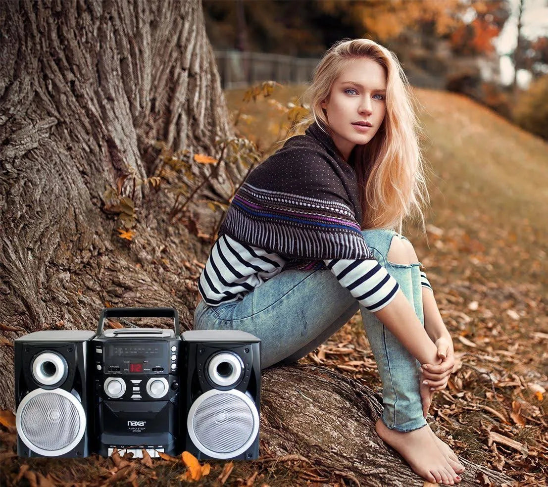 Portable CD Player with AM/FM Stereo Radio Cassette Player/Recorder