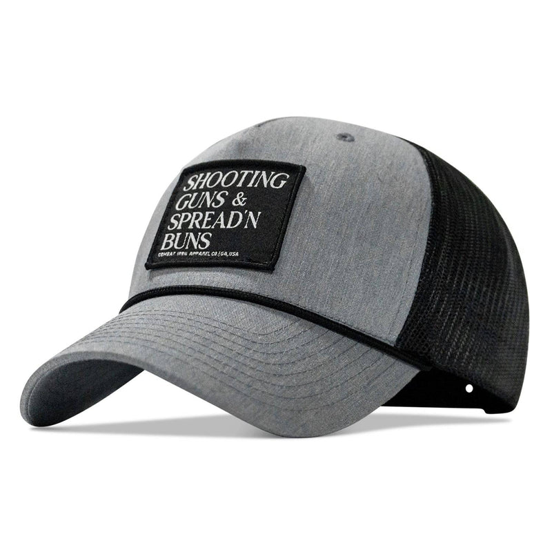 Load image into Gallery viewer, Shooting Guns &amp; Spread&#39;n Buns Patch Rope Snapback Hat
