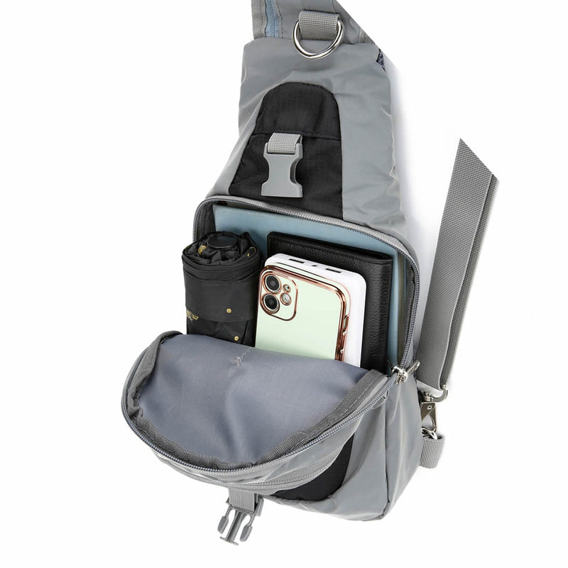 Load image into Gallery viewer, Black Reflective Sling Bag, Small Trekking Bag, Riderbag Unisex
