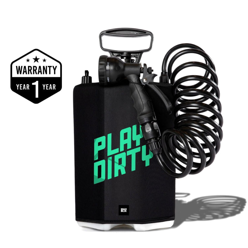 Load image into Gallery viewer, BeachBox Portable Shower Tank - &#39;Play Dirty&#39; / Black
