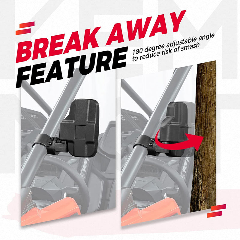 Load image into Gallery viewer, UTV Side Mirrors and Center Mirror with 1.6" to 2" Roll Bar Cage
