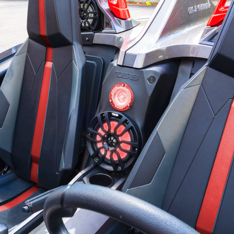 Load image into Gallery viewer, Polaris Slingshot Water Fall Center Console 1 X 8" Enclosure With NXL-8/BK and PRO-TW1L | 2015 - 2019
