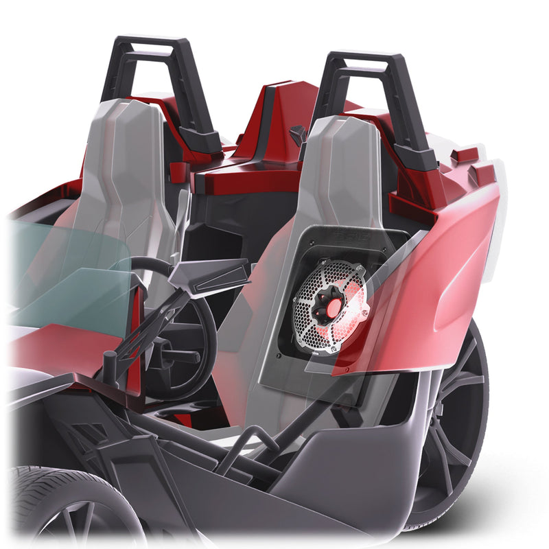 Load image into Gallery viewer, Polaris Slingshot Rear Subwoofer Enclosure Loaded | NXL-10SUB/BK and RGB LED Lights | Fits Either Passenger or Driver Side | 2015 - Current
