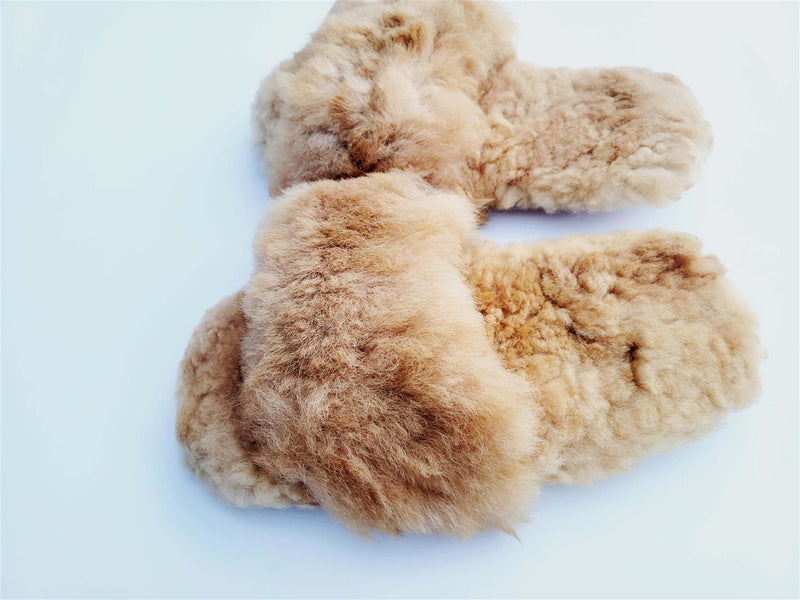 Load image into Gallery viewer, Slide-In Fluffy Furry Fuzzy Alpaca Fur Slippers
