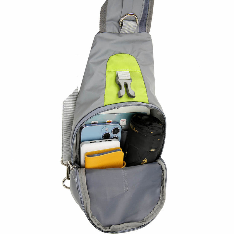 Load image into Gallery viewer, Hi Vis Green Reflective Sling Bag, Small Trekking Bag, Riderbag Unisex
