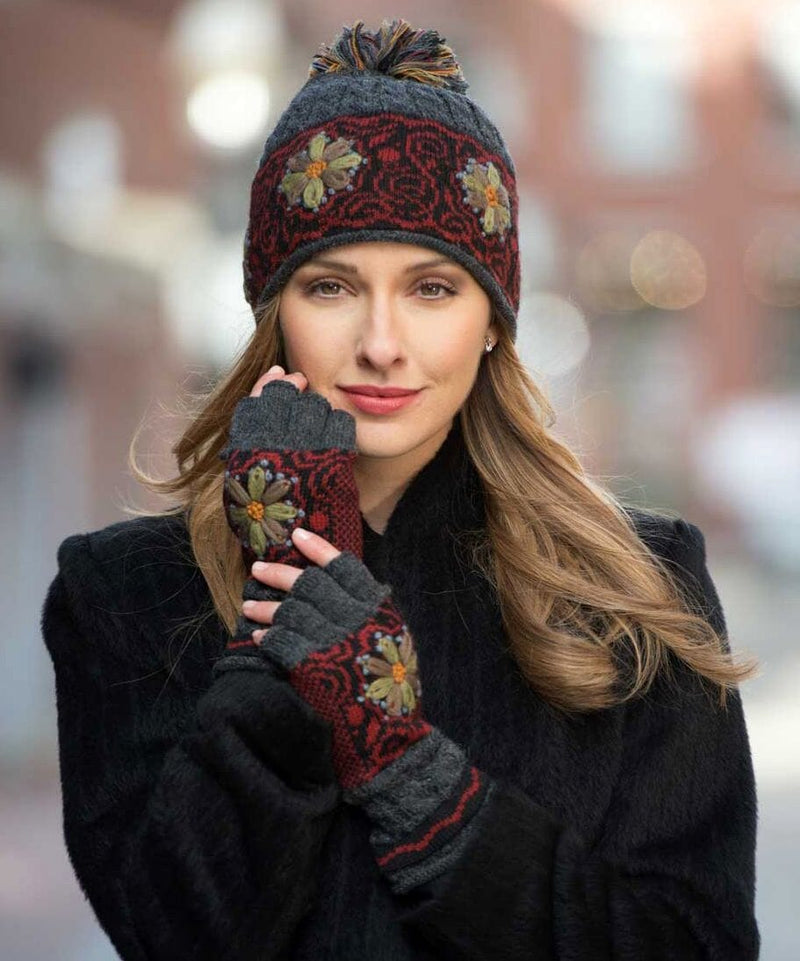 Load image into Gallery viewer, Smokey Mountain Alpaca Hat &amp; Fingerless Gloves Set
