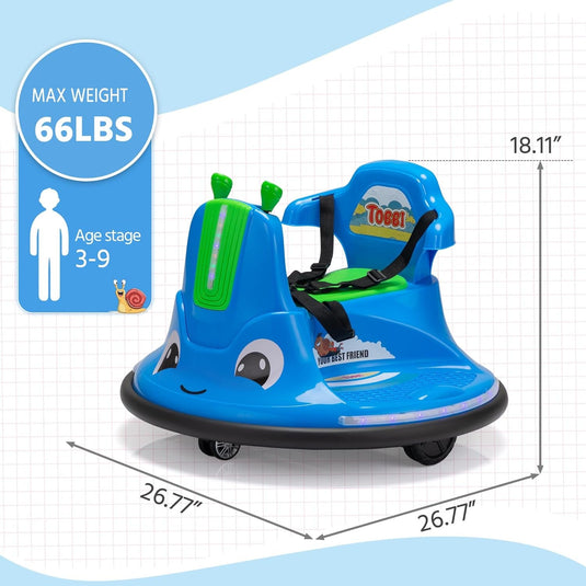 12V Electric Kids Ride-On Snail Baby Bumper Car with Remote Control