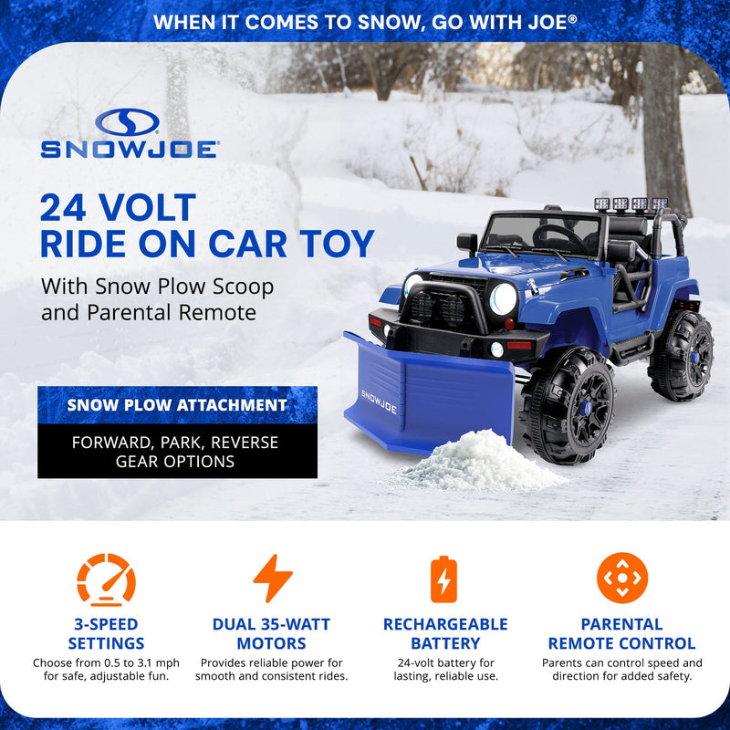 Load image into Gallery viewer, 24V Ride-On Snow SUV Toy with Plow, Scoop, and Parental Remote Control
