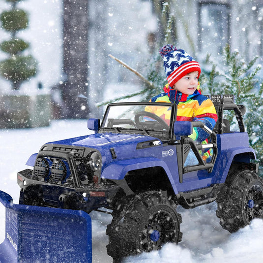 24V Ride-On Snow SUV Toy with Plow, Scoop, and Parental Remote Control