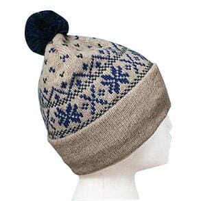 Load image into Gallery viewer, Snowflake Pom-Pom Alpaca Hat
