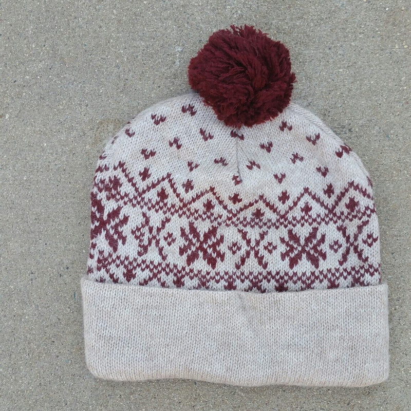 Load image into Gallery viewer, Snowflake Pom-Pom Alpaca Hat
