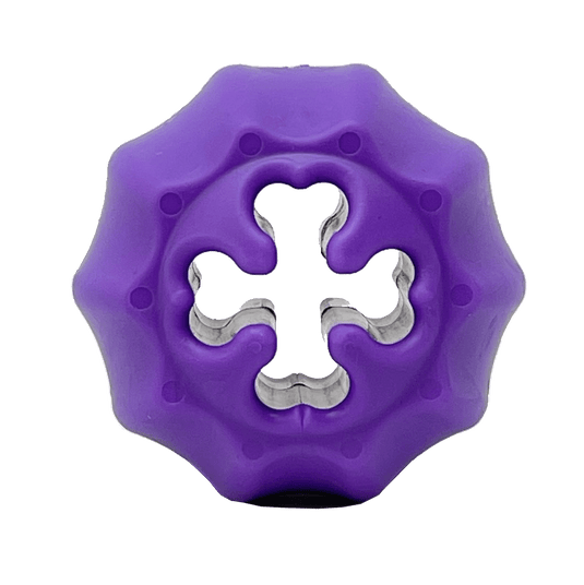 Cross Bones Bully Stick Holder &amp; Chew Toy for Heavy Chewers | Purple | USA Made