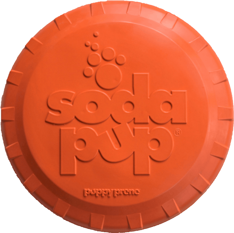 Load image into Gallery viewer, Bottle Top Flyer Rubber Frisbee for Dogs | Orange | Vet Approved | USA Made
