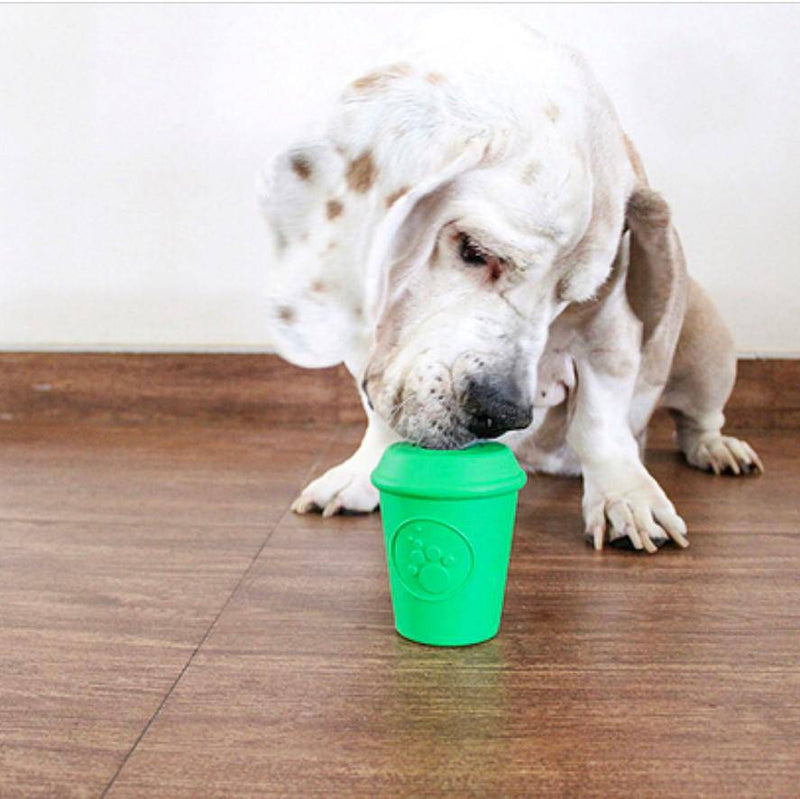 Load image into Gallery viewer, Coffee Cup Rubber Dog Chew Toy for Power Chewers | Treat Dispenser | USA Made
