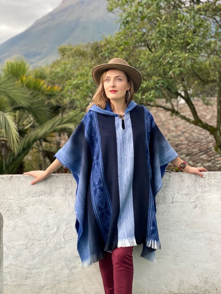 Load image into Gallery viewer, Soft Blues Alpaca Poncho

