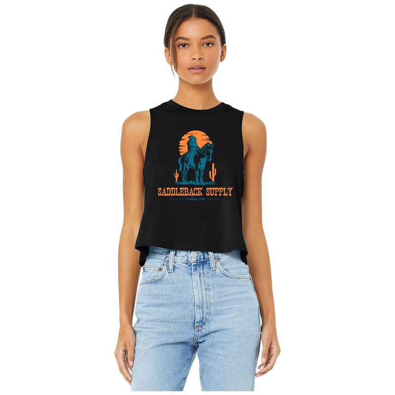 Load image into Gallery viewer, Cowboy &amp; Trusty Steed Crop Top
