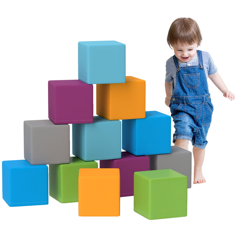 Load image into Gallery viewer, 12-Piece Soft Foam Building and Stacking Blocks Toy Set
