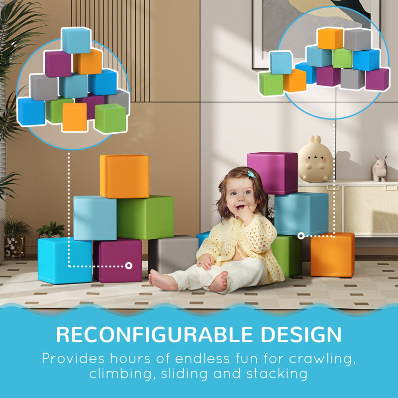 Load image into Gallery viewer, 12-Piece Soft Foam Building and Stacking Blocks Toy Set
