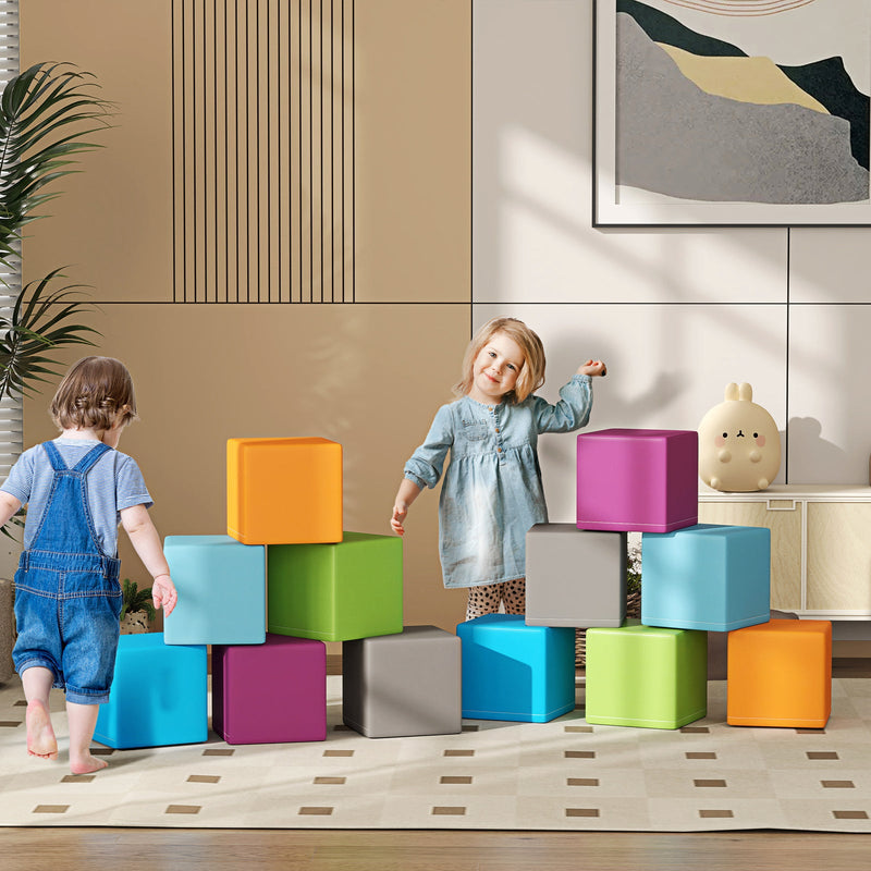 Load image into Gallery viewer, 12-Piece Soft Foam Building and Stacking Blocks Toy Set
