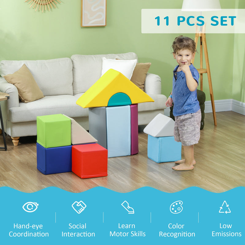 Load image into Gallery viewer, 11-Piece Soft Foam Climbing Blocks Play Set for Toddlers and Babies
