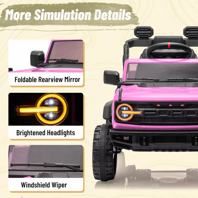 Load image into Gallery viewer, 12V Electric Ford Bronco Ride-On Car with Remote Control and Safety Seat Belt for Ages 3-8
