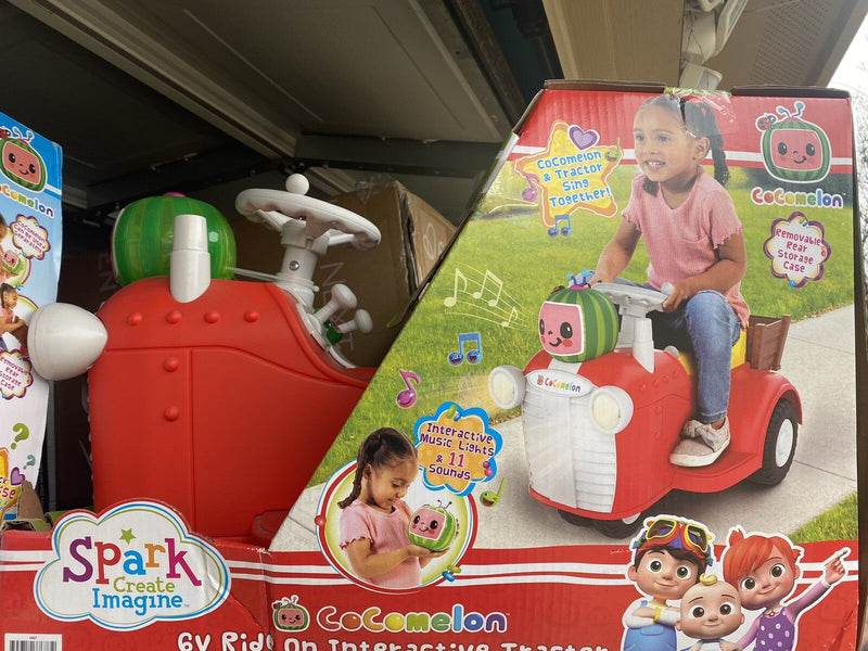 Load image into Gallery viewer, Interactive CoComelon 6V Ride-On Tractor Toy for Kids Ages 1.5-3 Years
