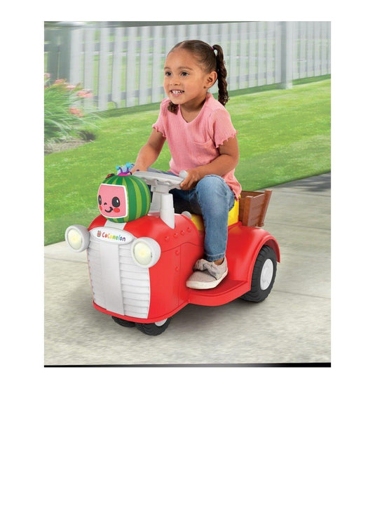 Interactive CoComelon 6V Ride-On Tractor Toy for Kids Ages 1.5-3 Years