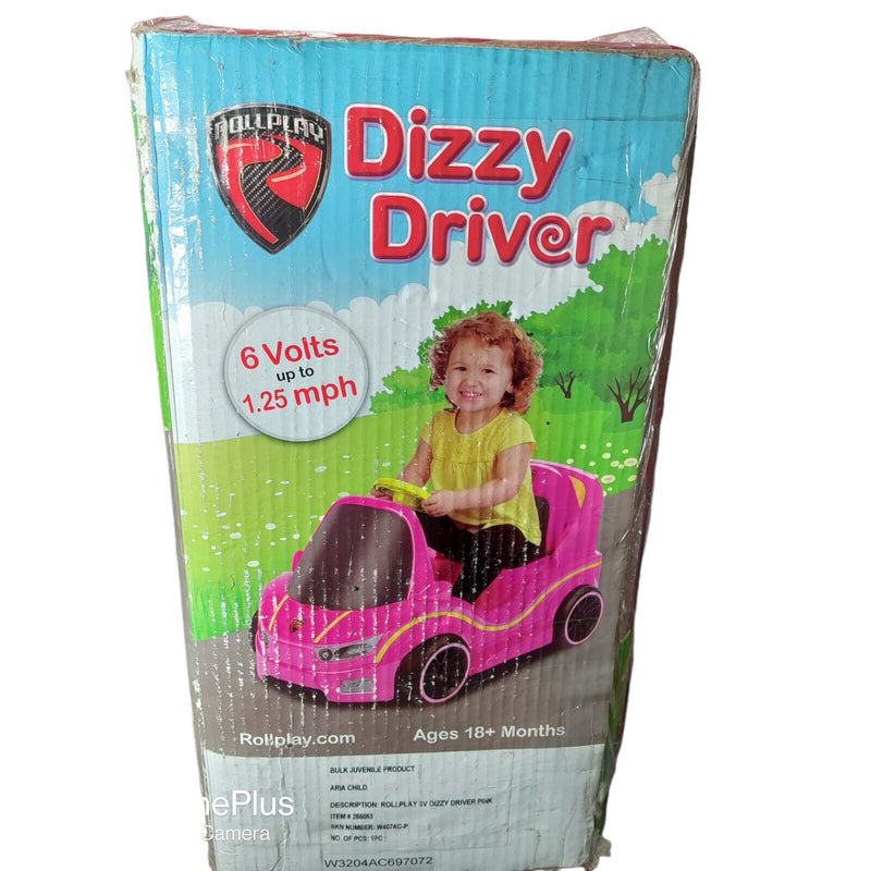 Load image into Gallery viewer, Sparkle and Drive: Dizzy Driver 6-Volt Ride-On Car with Storage in Pink for 18 Months+
