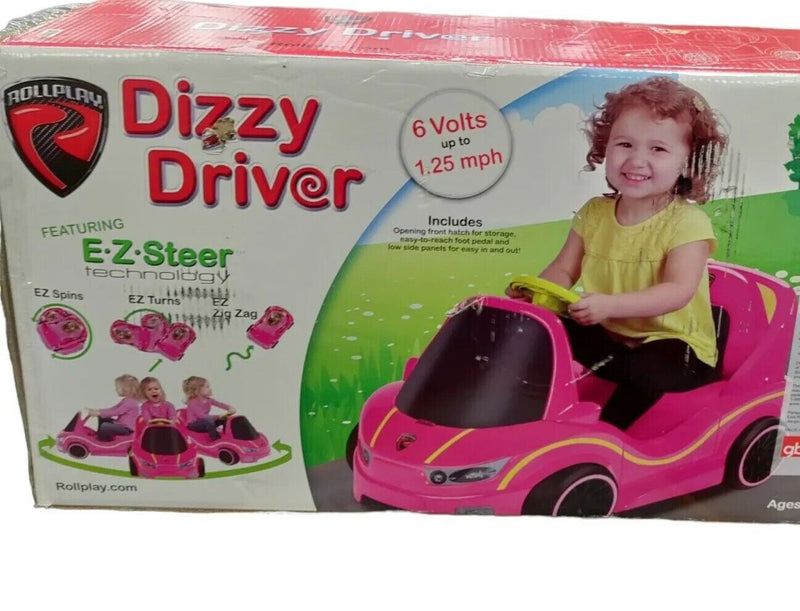 Load image into Gallery viewer, Sparkle and Drive: Dizzy Driver 6-Volt Ride-On Car with Storage in Pink for 18 Months+
