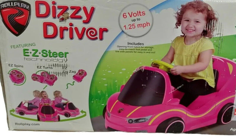 Load image into Gallery viewer, Sparkle and Drive: Dizzy Driver 6-Volt Ride-On Car with Storage in Pink for 18 Months+
