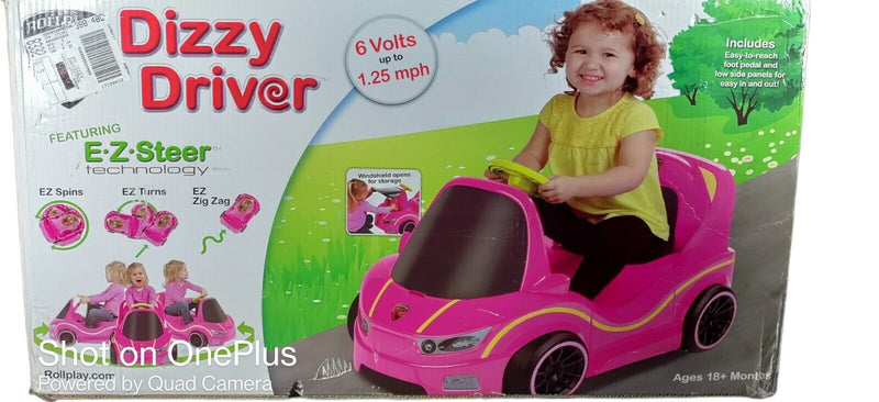 Load image into Gallery viewer, Sparkle and Drive: Dizzy Driver 6-Volt Ride-On Car with Storage in Pink for 18 Months+

