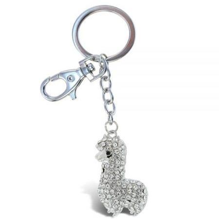 Load image into Gallery viewer, Sparkling Alpaca Keychain Jewelry Charm
