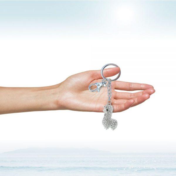 Load image into Gallery viewer, Sparkling Alpaca Keychain Jewelry Charm
