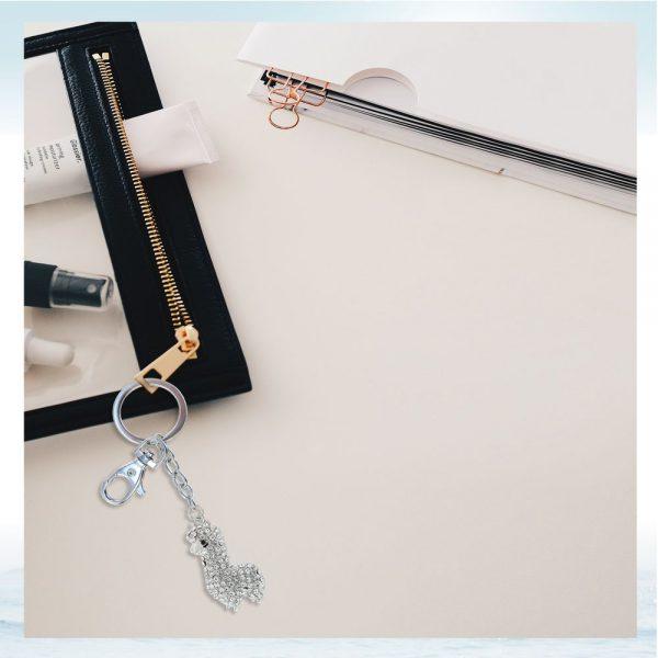 Load image into Gallery viewer, Sparkling Alpaca Keychain Jewelry Charm
