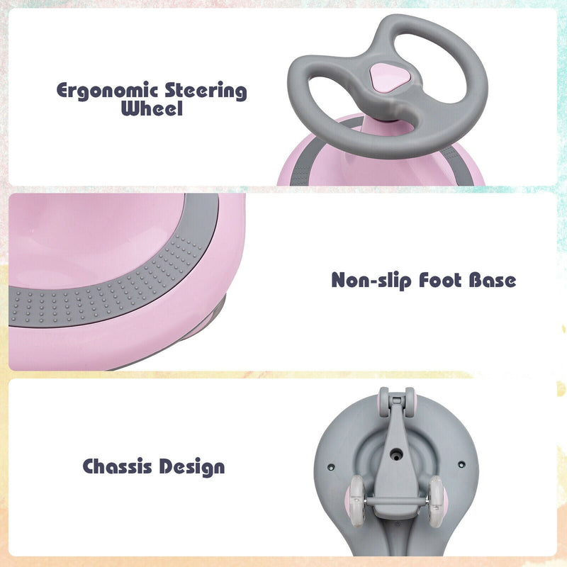 Load image into Gallery viewer, Sparkling Pink Wiggle Car Ride-on Toy for Toddlers and Kids with Flashing Wheels
