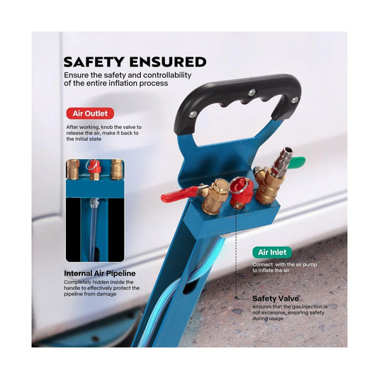 3 Ton Pneumatic Air Bag Car Jack with Wheels and Adjustable Height, 6600 lbs Capacity