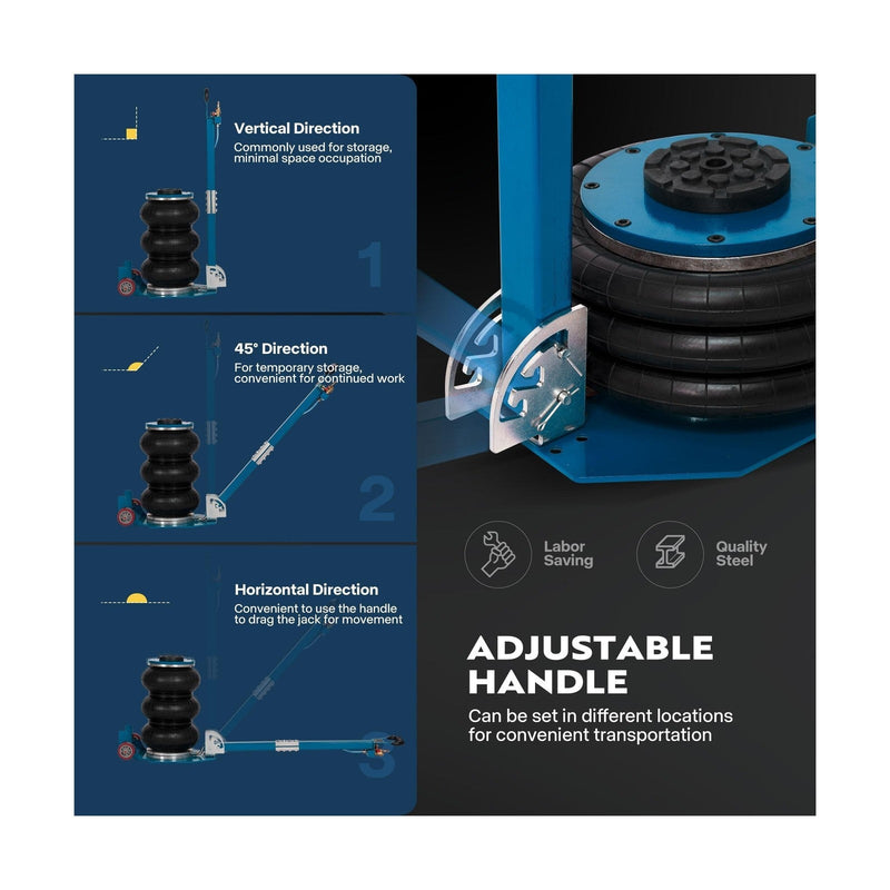 Load image into Gallery viewer, 3 Ton Pneumatic Air Bag Car Jack with Wheels and Adjustable Height, 6600 lbs Capacity
