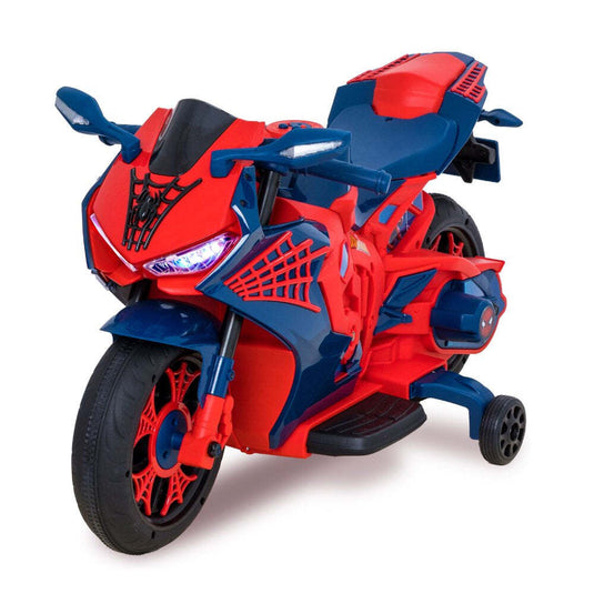 6V Spiderman Ride-On Motorcycle for Kids Ages 3+ with Rechargeable Battery